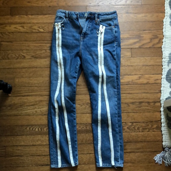 Topshop moto zip front straight leg jean sz 26 - Picture 3 of 3